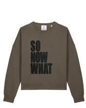 Charger l'image dans la galerie, Sweat court SO NOW WHAT Mocha et paillettes Noir Édition Limitée