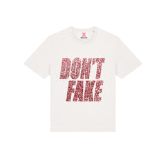 Charger l'image dans la galerie, Tee-Shirt DON'T FAKE Off White Paillette Or Rose