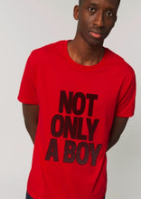 Load image into Gallery viewer, Tee Shirt NOT ONLY A BOY Rouge Intense pailletté Noir
