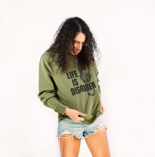 Load image into Gallery viewer, Sweat Shirt LIFE IS DISORDER effet Vintage Kaki
