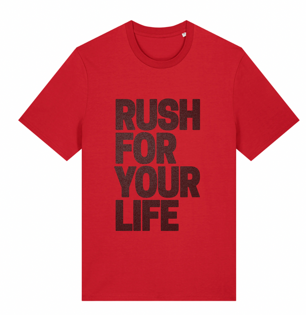 Tee Shirt  RUSH FOR YOUR LIFE Rouge pailletté