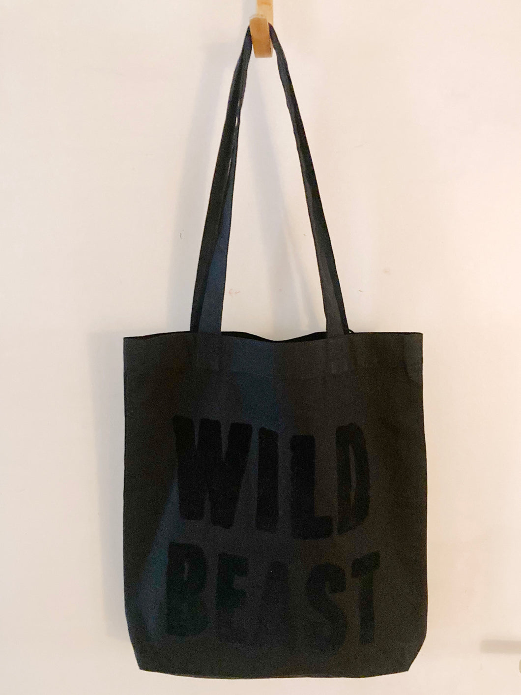 Tote Bag WILD BEAST en coton recyclé Noir et Velours Noir