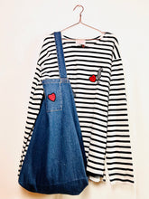 Charger l&#39;image dans la galerie, Grand Tote Bag en jean Patchs Panthère + Coeur DON&#39;T FAKE IT TILL...
