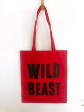 Load image into Gallery viewer, Tote Bag WILD BEAST Rouge et paillettes Noir
