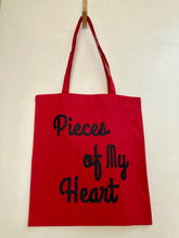Load image into Gallery viewer, Tote bag PIECES OF MY HEART Rouge et Paillettes Noir
