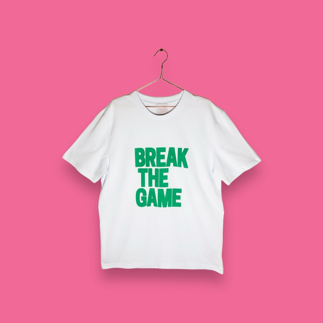 Tee Shirt BREAK THE GAME Blanc et Vert