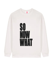 Charger l'image dans la galerie, Sweat-Shirt Boyfriend SO NOW WHAT Off White paillettes Noir
