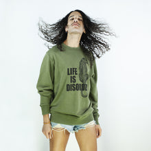 Load image into Gallery viewer, Sweat Shirt LIFE IS DISORDER effet Vintage Kaki
