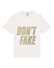 Load image into Gallery viewer, Tee-Shirt DON&#39;T FAKE Off White Paillette Champagne
