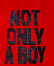 Charger l&#39;image dans la galerie, Tee Shirt NOT ONLY A BOY Rouge Intense pailletté Noir
