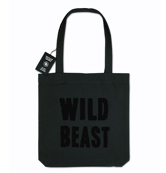 Tote Bag WILD BEAST en coton recyclé Noir et Velours Noir