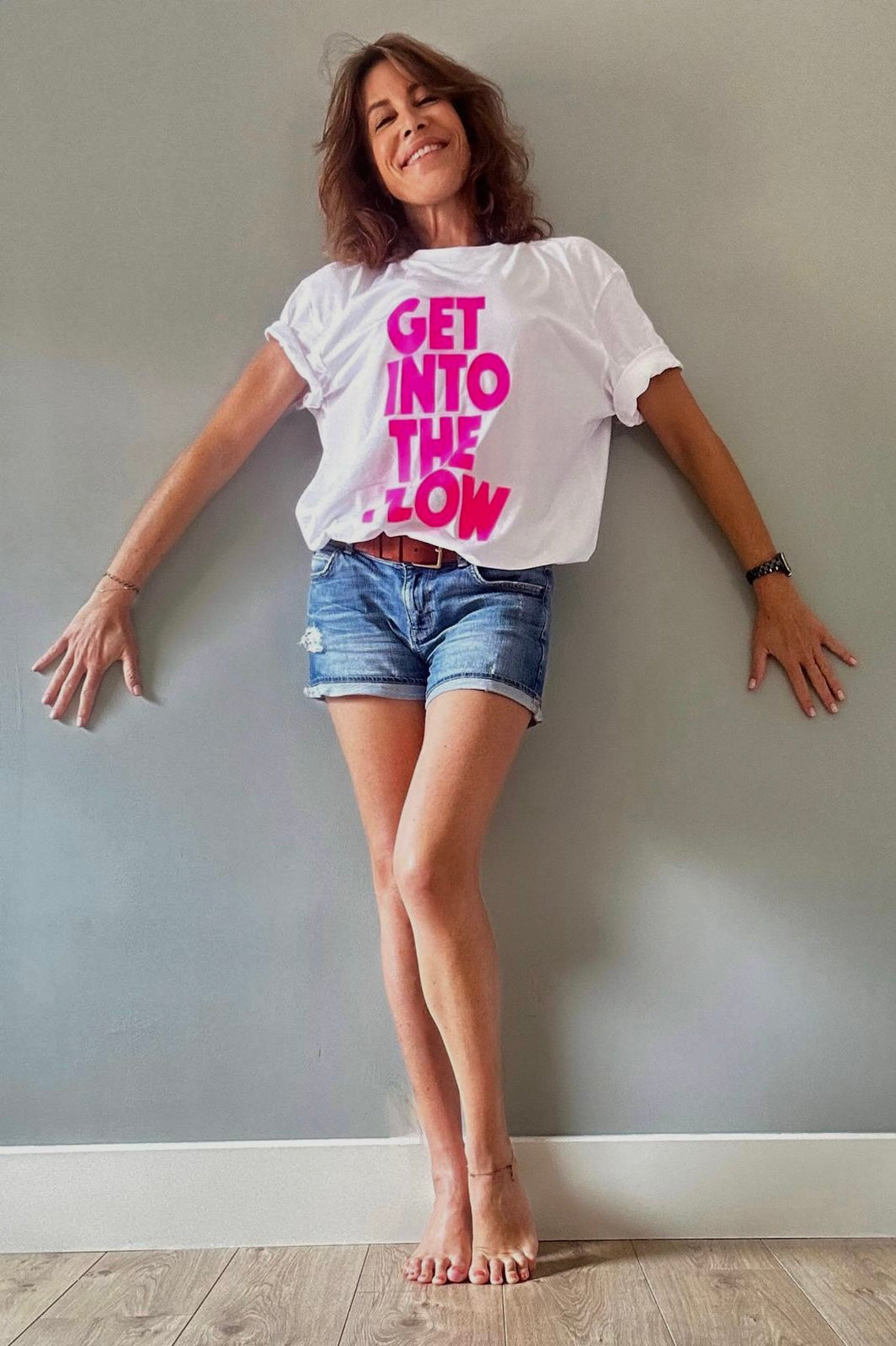 Tee-Shirt GET INTO THE FLOW Rose Fluo