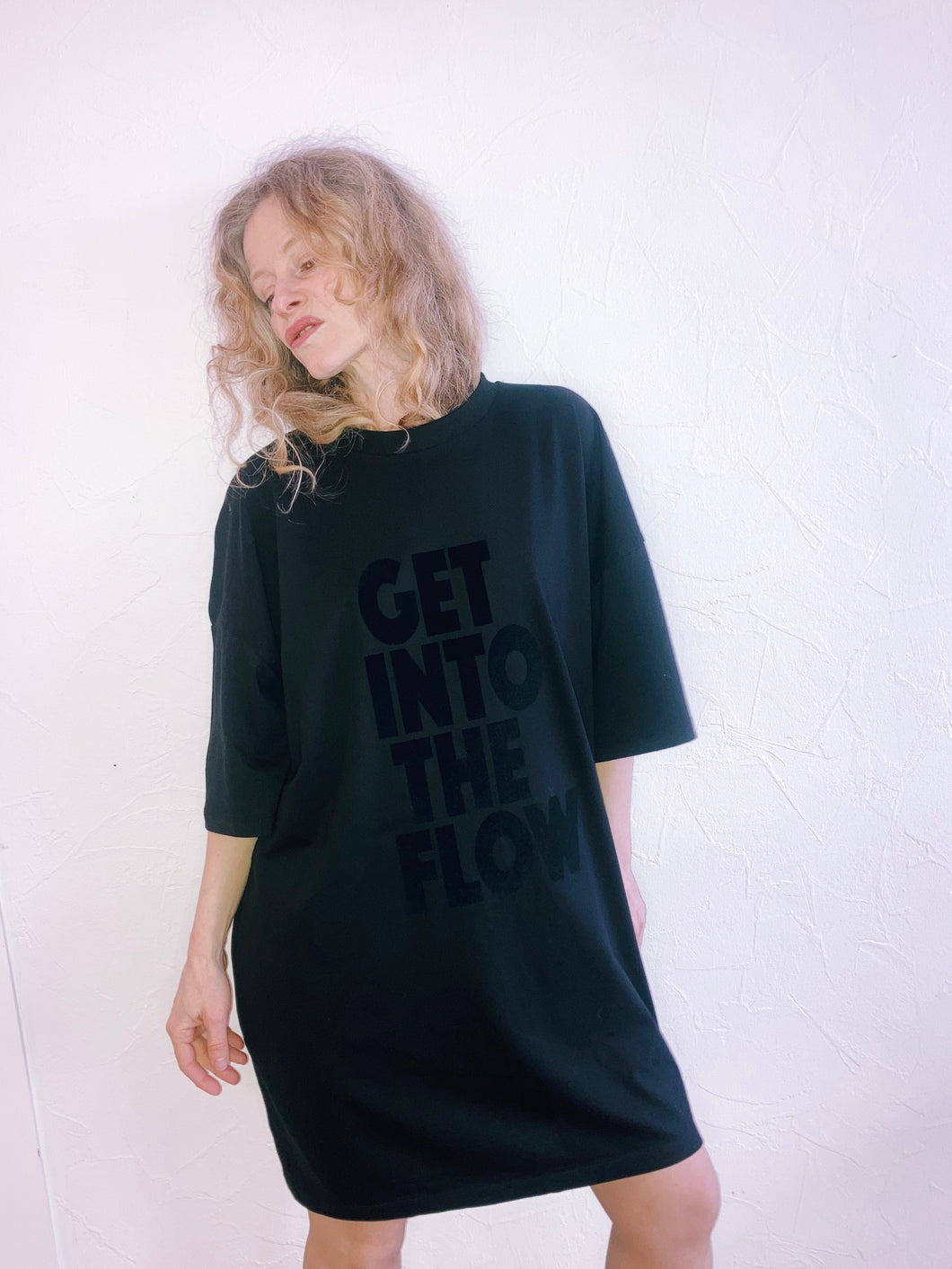 Light Dress GET INTO THE FLOW Black Sequined oversized