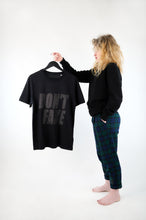 Load image into Gallery viewer, DON&#39;T FAKE Black Glitter T-Shirt
